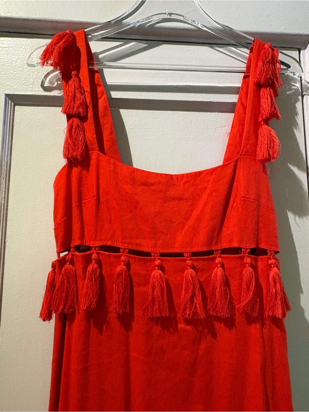 ANTONIO MELANI Red Tassel Maxi Dress